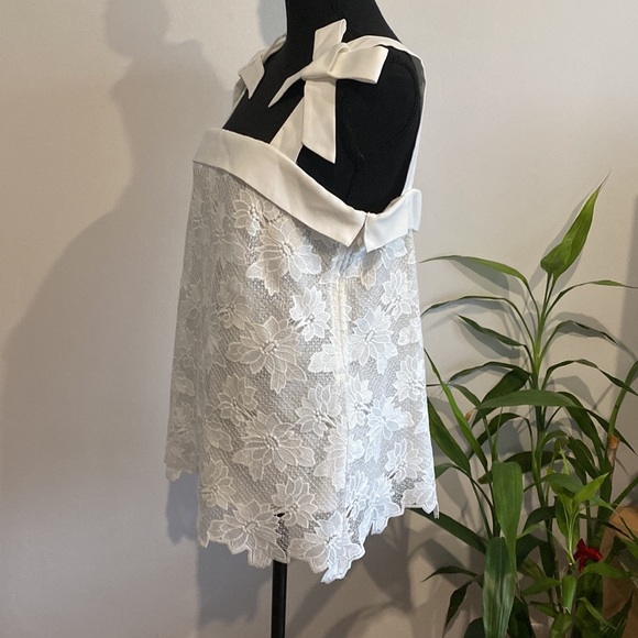 Banana Republic Limited Edition Women’s Top Lace XL White Polyester Pre Owned GC - Picture 4 of 10